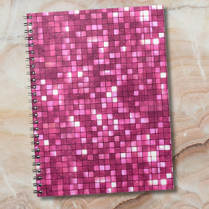 Trendiger Valentinstag Hot Pink Disco-Stil Quadrat Notizblock