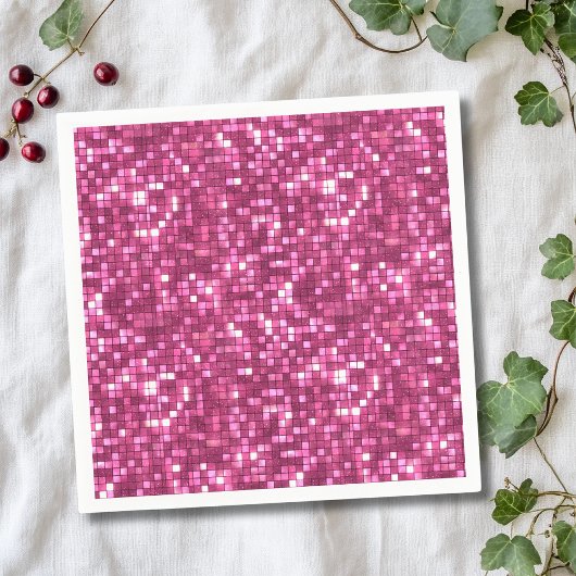 Trendiger Valentinstag Hot Pink Disco-Stil Quadrat Serviette