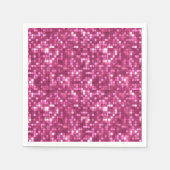 Trendiger Valentinstag Hot Pink Disco-Stil Quadrat Serviette (Vorderseite)