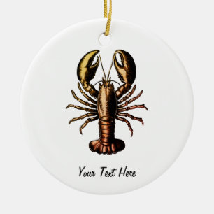 Trendiger vintage Hummer personalisiert Keramik Ornament