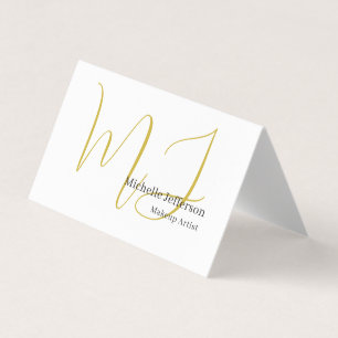 Trendiger Visagist Gold Monogramm Schwarz Weiß Visitenkarten