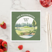 Trendiger Wasserfarbe Golf Orientierter Kurs Wagen Serviette (Beispiel)