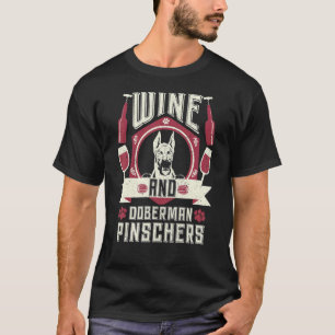 Trendiger Wein und Dobermann Pinscher Wein Kenner T-Shirt