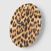 trendiger Wildsafari-Leopardendruck Große Wanduhr (Winkel)