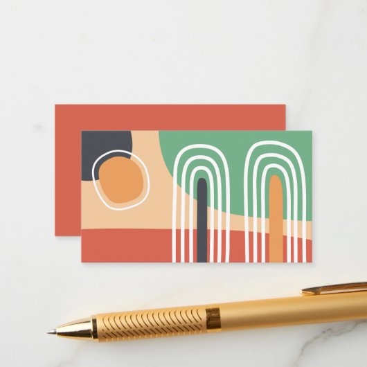 Trendiges abstraktes Bio Kunstdesign Begleitkarte (Vorderseite/Rückseite Beispiel)