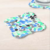 Trendiges abstraktes blaues Minz-Geometrik Untersetzer (angewinkelt)