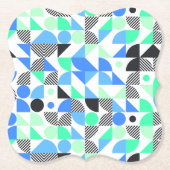 Trendiges abstraktes blaues Minz-Geometrik Untersetzer (Vorderseite)