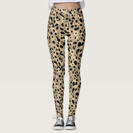 Trendiges abstraktes braunes Sepia-Leopardenflecke Leggings