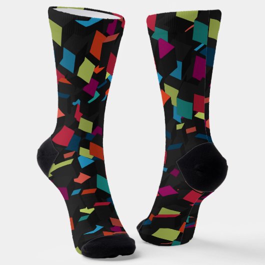 Trendiges abstraktes geometrisches Würfelmuster Socken (Gewinkelt)