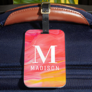 Trendiges abstraktes Monogramm-Name-Reisegeschenk Gepäckanhänger