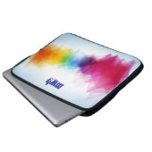 Trendiges Abstraktes Polygonales Muster mit Monogr Laptopschutzhülle (Vorne Knopf)