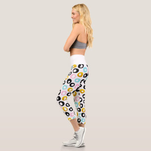 Trendiges abstraktes Punkte-Muster Capri Leggings