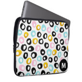 Trendiges abstraktes Punkte-Muster-Monogramm Laptopschutzhülle (Vorne Rechts)