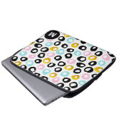 Trendiges abstraktes Punkte-Muster-Monogramm Laptopschutzhülle (Vorne Knopf)