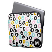 Trendiges abstraktes Punkte-Muster-Monogramm Laptopschutzhülle (Vorderseite Links)