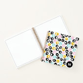 Trendiges abstraktes Punkte-Muster-Monogramm Notizblock (Innenseite)