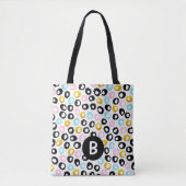 Trendiges abstraktes Punkte-Muster-Monogramm Tasche (Vorderseite)
