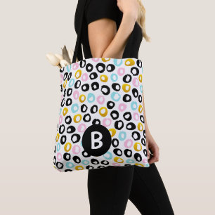 Trendiges abstraktes Punkte-Muster-Monogramm Tasche