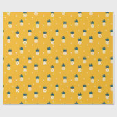 Trendiges Ananas-Muster Geschenkpapier Rolle (Flach)