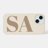 trendiges Antikweiß mit Monogramm Case-Mate iPhone 15 Hülle (Rückseite (Horizontal))