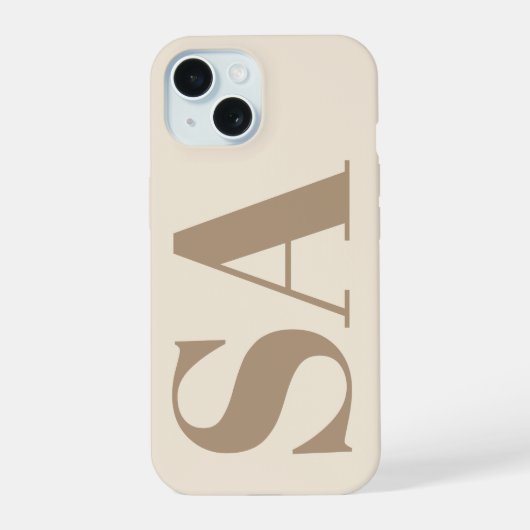 trendiges Antikweiß mit Monogramm Case-Mate iPhone 15 Hülle (Rückseite)