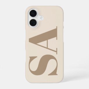 trendiges Antikweiß mit Monogramm Case-Mate iPhone 16 Hülle