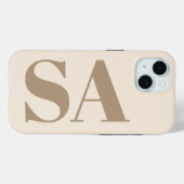 trendiges Antikweiß mit Monogramm Case-Mate iPhone Hülle (Rückseite (Horizontal))