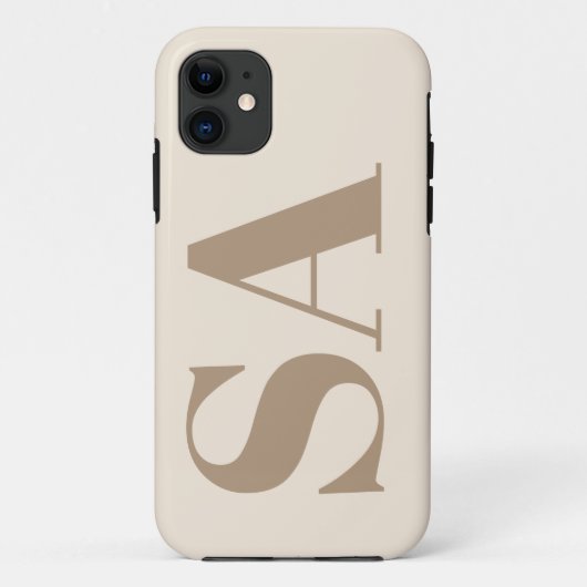 trendiges Antikweiß mit Monogramm Case-Mate iPhone Hülle (Rückseite)