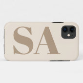 trendiges Antikweiß mit Monogramm Case-Mate iPhone Hülle (Rückseite (Horizontal))