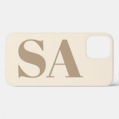 trendiges Antikweiß mit Monogramm Case-Mate iPhone Hülle (Rückseite (Horizontal))