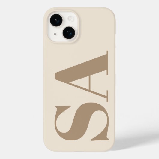 trendiges Antikweiß mit Monogramm Case-Mate iPhone Hülle (Rückseite)
