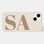 trendiges Antikweiß mit Monogramm Case-Mate iPhone Hülle (Rückseite (Horizontal))