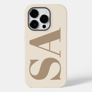 trendiges Antikweiß mit Monogramm Case-Mate iPhone 14 Pro Hülle
