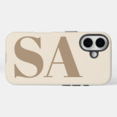 trendiges Antikweiß mit Monogramm Case-Mate iPhone Hülle (Rückseite (Horizontal))