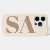 trendiges Antikweiß mit Monogramm Case-Mate iPhone Hülle (Rückseite (Horizontal))