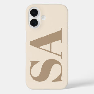 trendiges Antikweiß mit Monogramm Case-Mate iPhone 16 Hülle