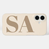 trendiges Antikweiß mit Monogramm Case-Mate iPhone Hülle (Rückseite (Horizontal))