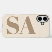 trendiges Antikweiß mit Monogramm Case-Mate iPhone Hülle (Rückseite (Horizontal))