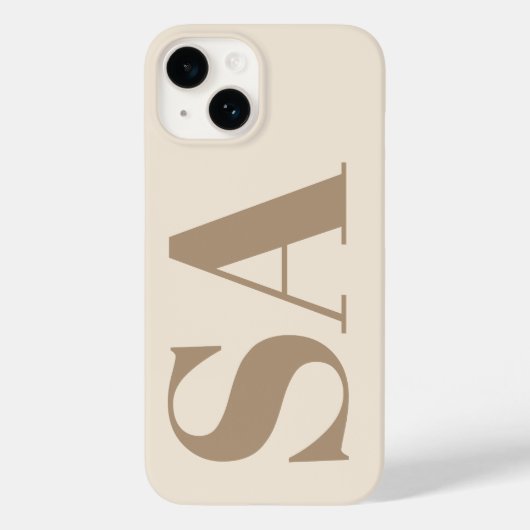 trendiges Antikweiß mit Monogramm Case-Mate iPhone Hülle (Rückseite)
