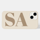 trendiges Antikweiß mit Monogramm Case-Mate iPhone Hülle (Rückseite (Horizontal))