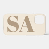 trendiges Antikweiß mit Monogramm Case-Mate iPhone Hülle (Rückseite (Horizontal))