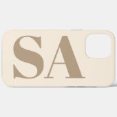 trendiges Antikweiß mit Monogramm Case-Mate iPhone Hülle (Rückseite (Horizontal))