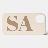 trendiges Antikweiß mit Monogramm Case-Mate iPhone Hülle (Rückseite (Horizontal))