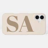 trendiges Antikweiß mit Monogramm Case-Mate iPhone Hülle (Rückseite (Horizontal))