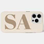 trendiges Antique White mit Monogramm Case-Mate iPhone Hülle (Rückseite (Horizontal))