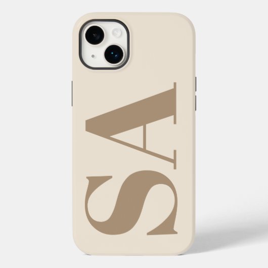 trendiges Antique White mit Monogramm Case-Mate iPhone Hülle (Rückseite)