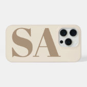 trendiges Antique White mit Monogramm Case-Mate iPhone Hülle (Rückseite (Horizontal))