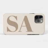 trendiges Antique White mit Monogramm Case-Mate iPhone Hülle (Rückseite (Horizontal))