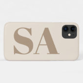 trendiges Antique White mit Monogramm Case-Mate iPhone Hülle (Rückseite (Horizontal))