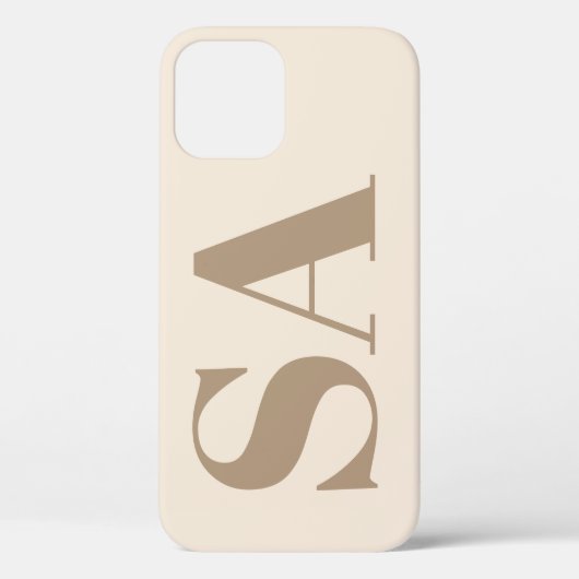 trendiges Antique White mit Monogramm Case-Mate iPhone Hülle (Rückseite)